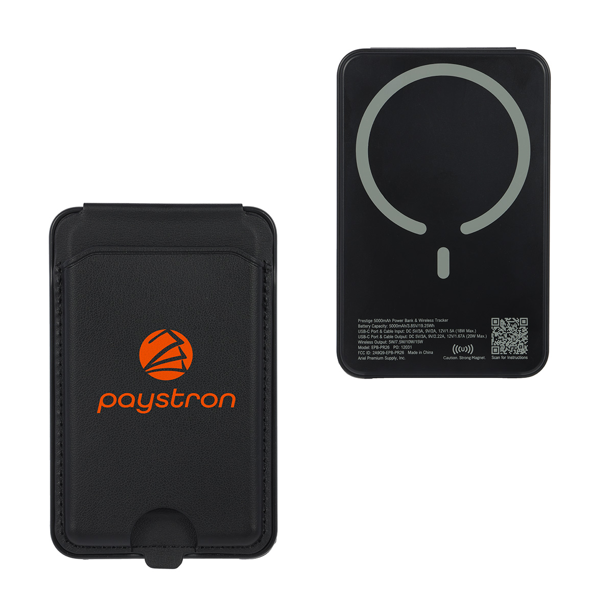 Magnetic wireless power bank with card holder